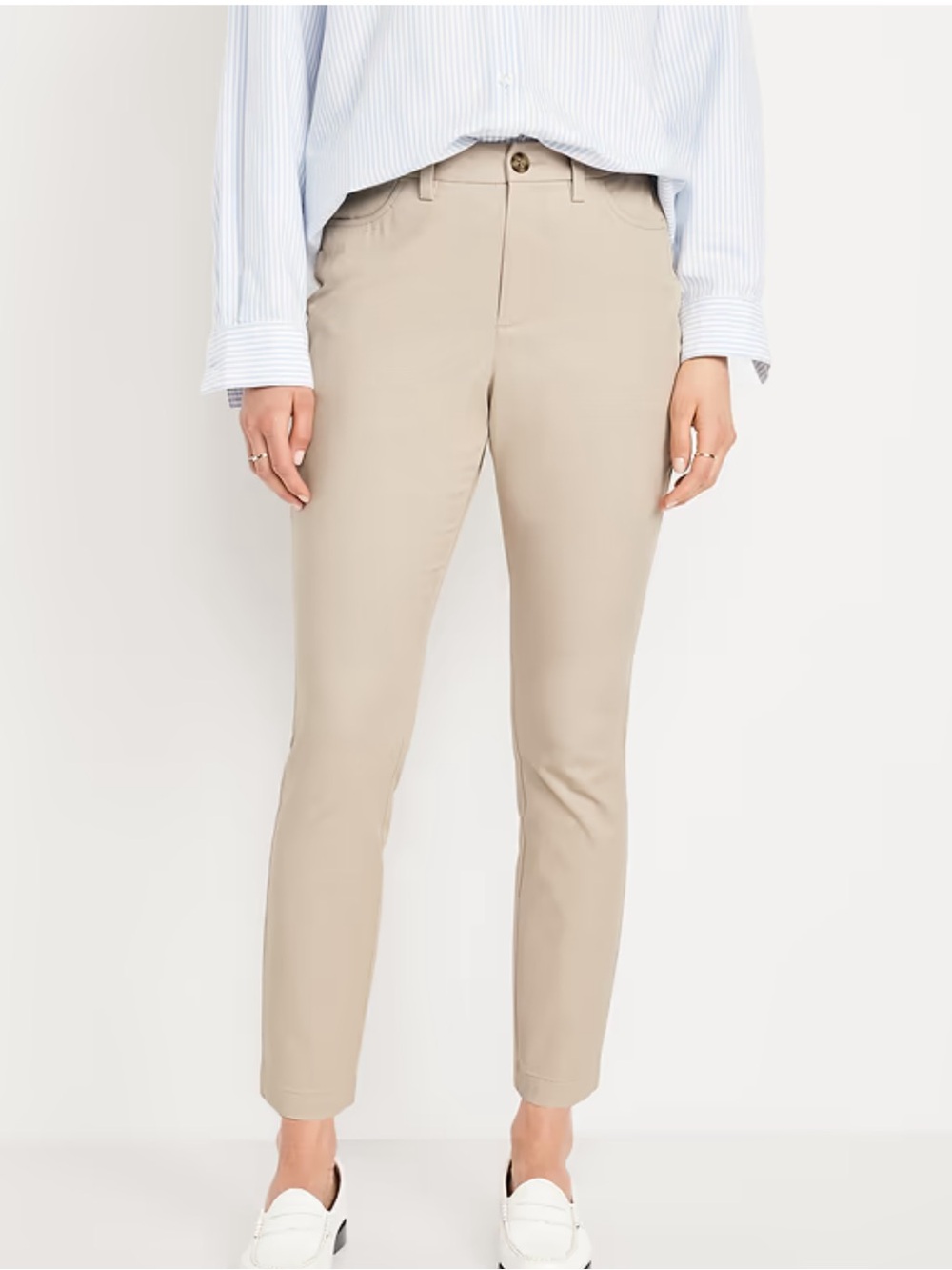 Old Navy Women’s Skinny Stretch Chino Pants Size 6 Khaki Beige NWT